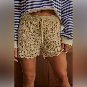 NWT By Together Beige Crochet Shorts